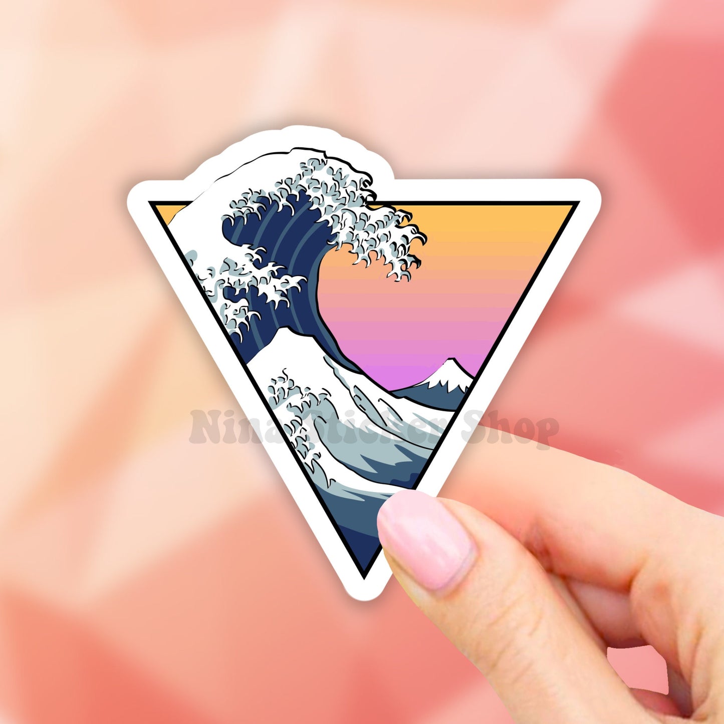 The Great Wave Vinyl Sticker, Ocean Wave Sticker, Laptop Sticker, Laptop Stickers, Aesthetic Stickers, Waterbottle Stickers, Computer Decal
