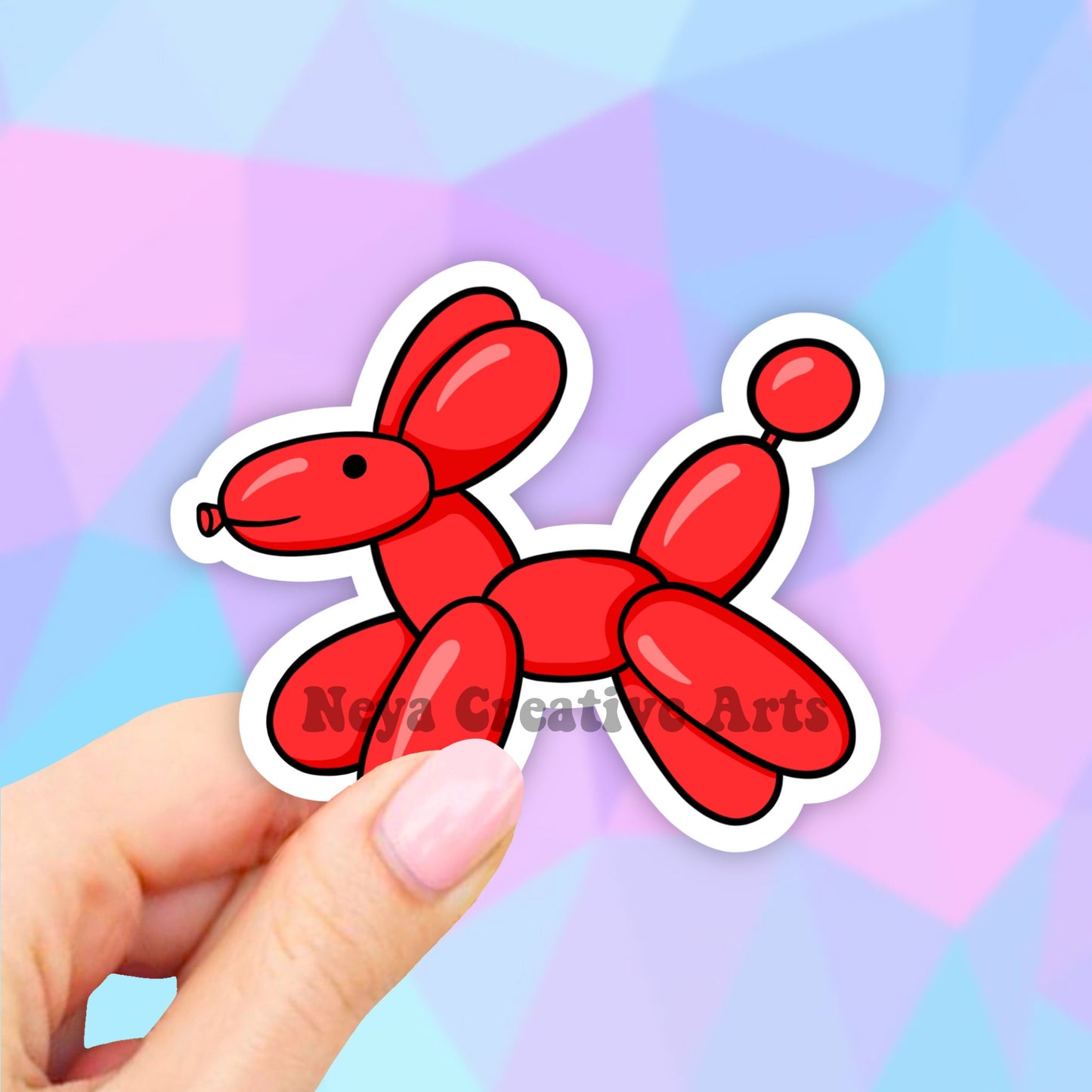 Red Balloon Dog Sticker, Laptop stickers, Aesthetic Stickers, Water bottle Stickers, Computer stickers, Waterproof Stickers