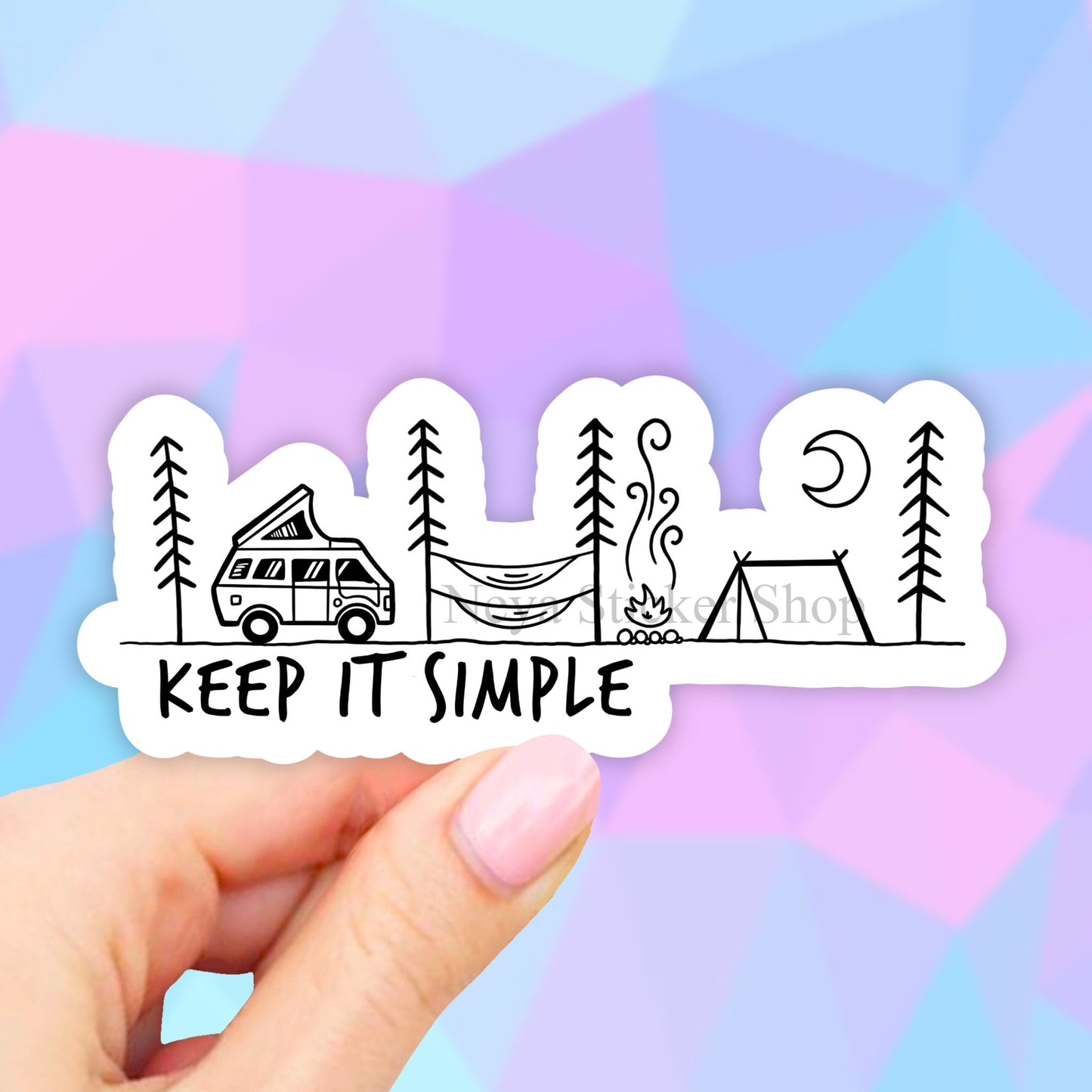 Keep it Simple Sticker, VSCO Stickers, Positivity, Aesthetic stickers, Laptop decal, Water bottle, Computer, Camping Decal, Bumper Sticker,