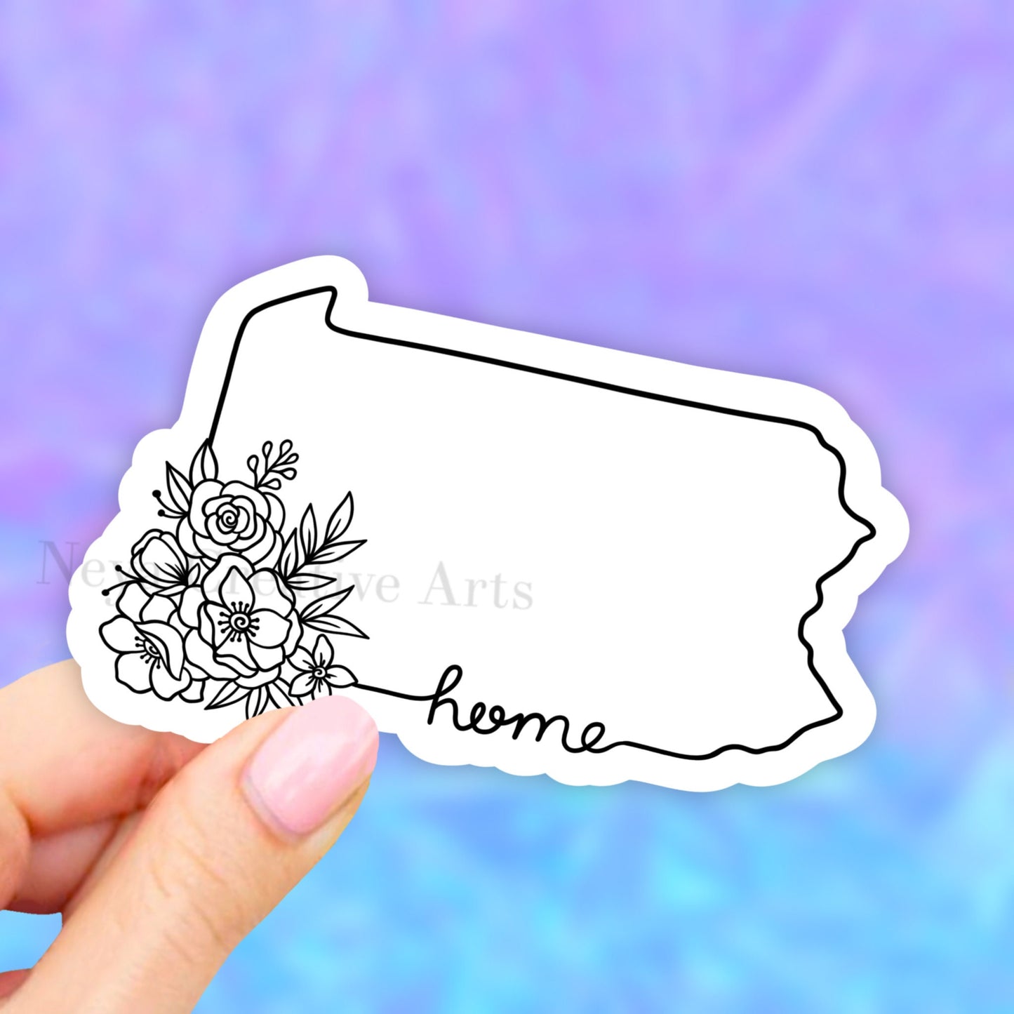 Pennsylvania State Sticker, water bottle stickers, state stickers, USA State Art, USA Map Car Decal, Laptop Stickers, Aesthetic Stickers