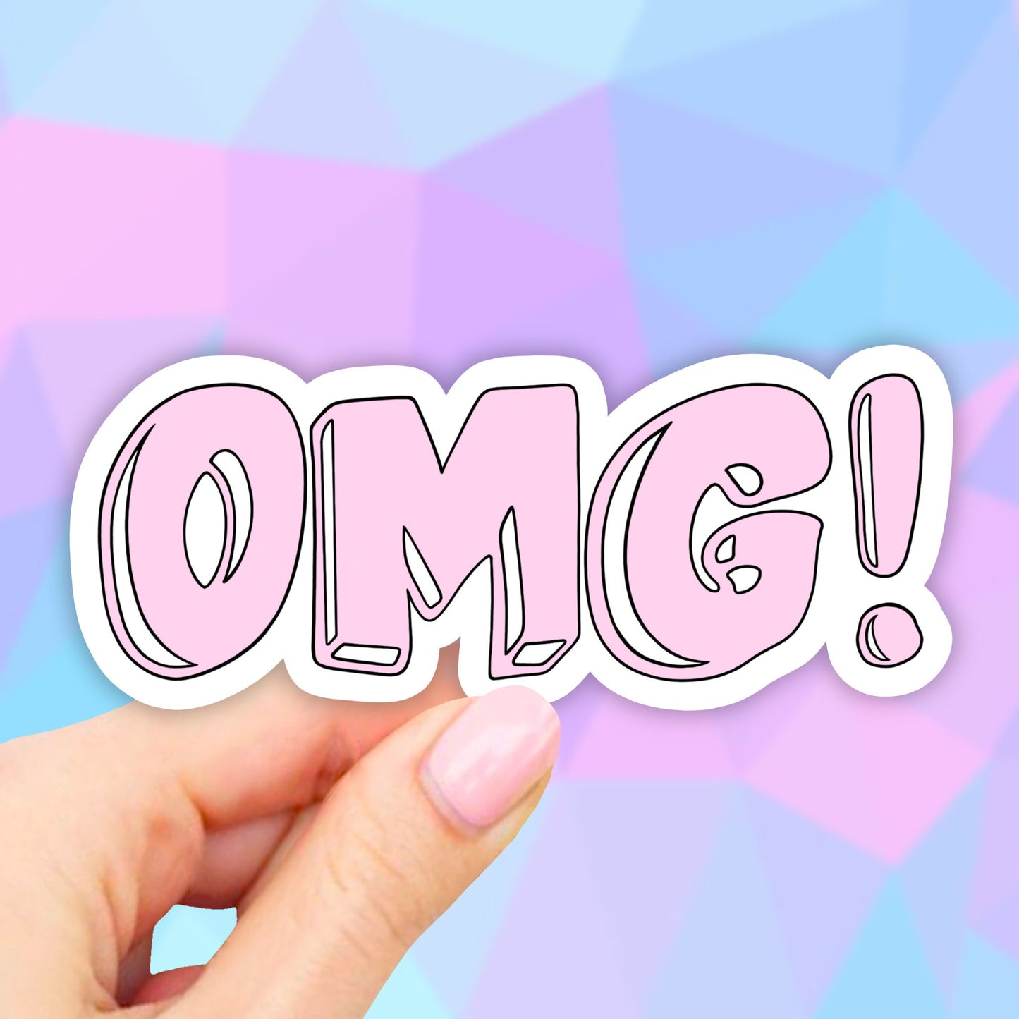 Cute OMG Pink Sticker, VSCO girl Stickers, Laptop Sticker, Water bottle sticker, Aesthetic Stickers, Vinyl Stickers, Computer Stickers, OMG