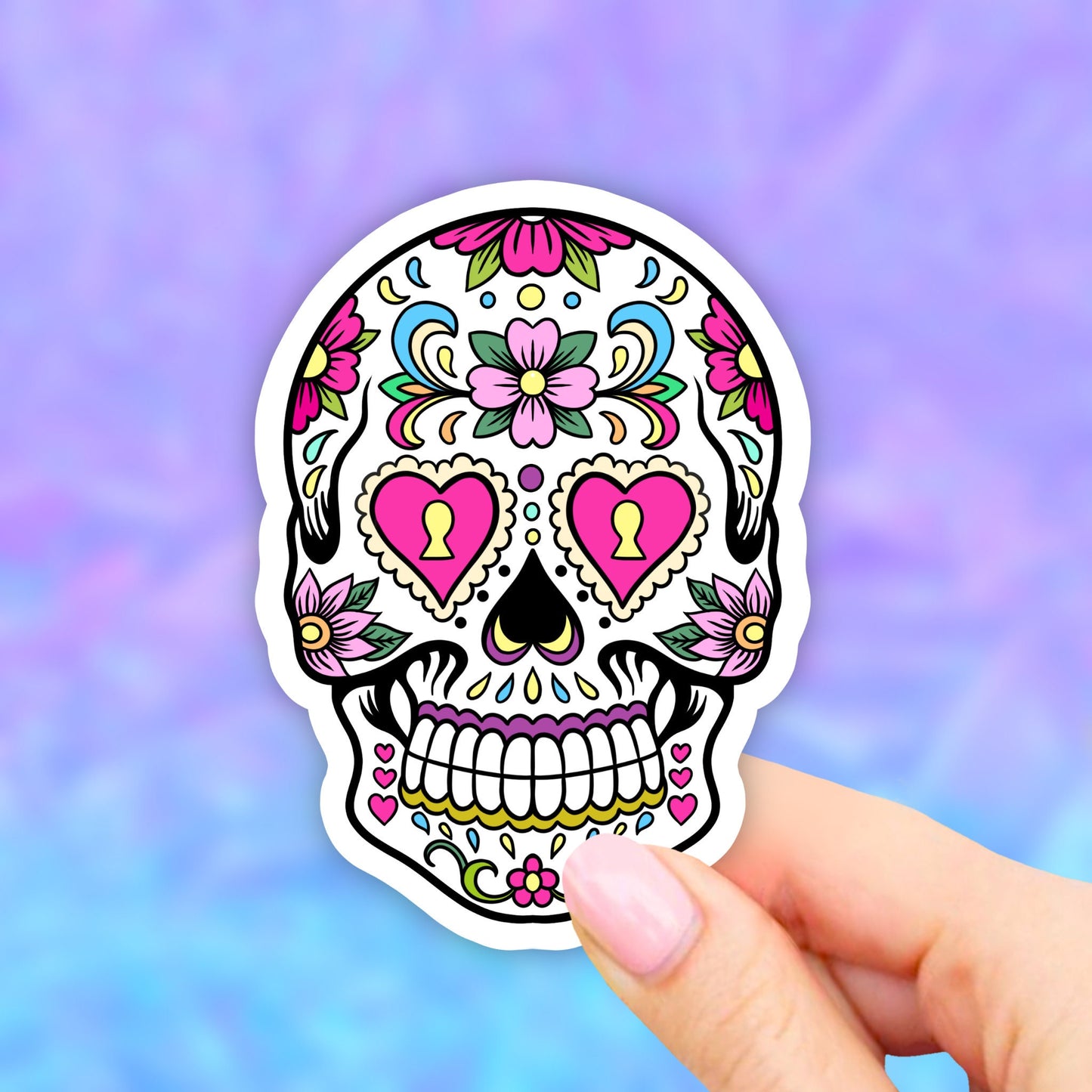 Sugar Skull Sticker, Day of the Dead Vinyl Stickers, VSCO Stickers, Laptop Stickers, Aesthetic stickers, Laptop decal, Water bottle Computer