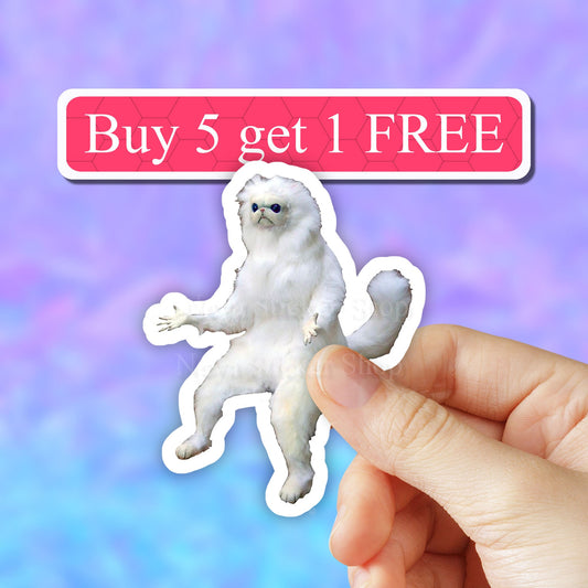 Persian Cat Meme Sticker, meme stickers, Laptop Stickers, VSCO Stickers, Laptop, Aesthetic, Vinyl Decal, Water bottle, Computer Sticker