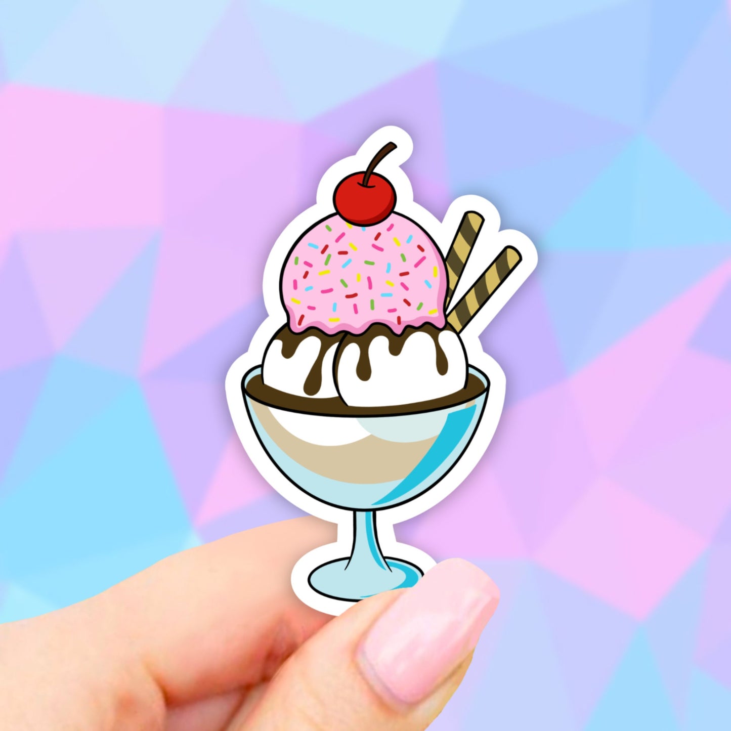 Ice Cream Sticker, Laptop stickers, Aesthetic Stickers, Water bottle Stickers, Computer stickers, Waterproof Stickers, Vinyl Stickers