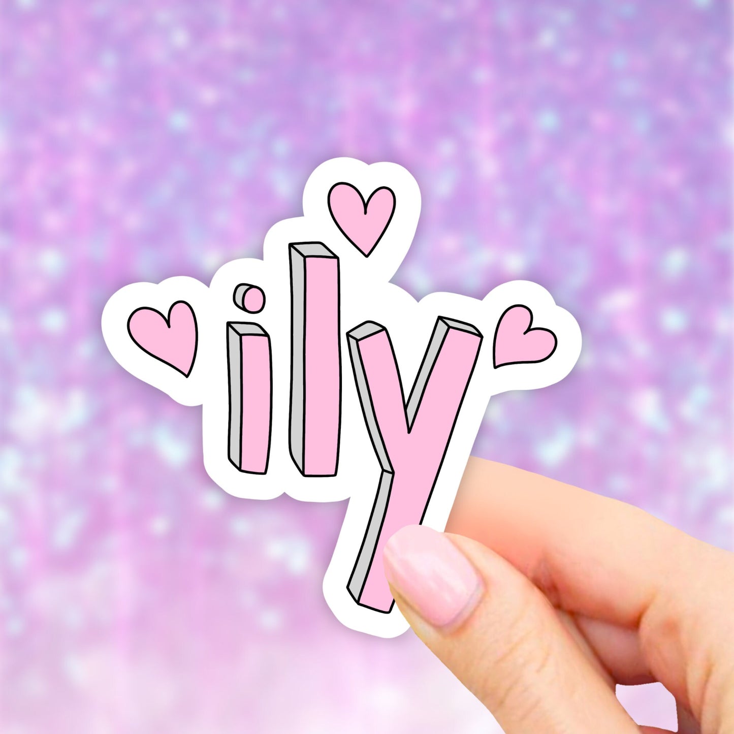 ily Sticker, I love You Laptop Sticker, Water bottle Sticker, VSCO Stickers, Laptop Stickers, Aesthetic Stickers, Waterproof Stickers, Vinyl