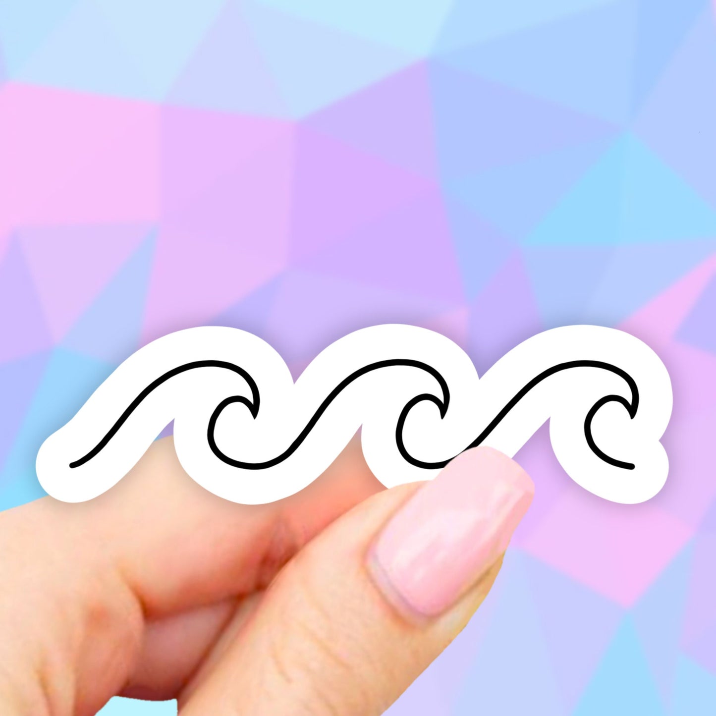 Wave Sticker, Hand drawn Stickers, Laptop Sticker, Laptop Stickers, Gift for her Aesthetic Stickers, Waterbottle Stickers, Computer Decal
