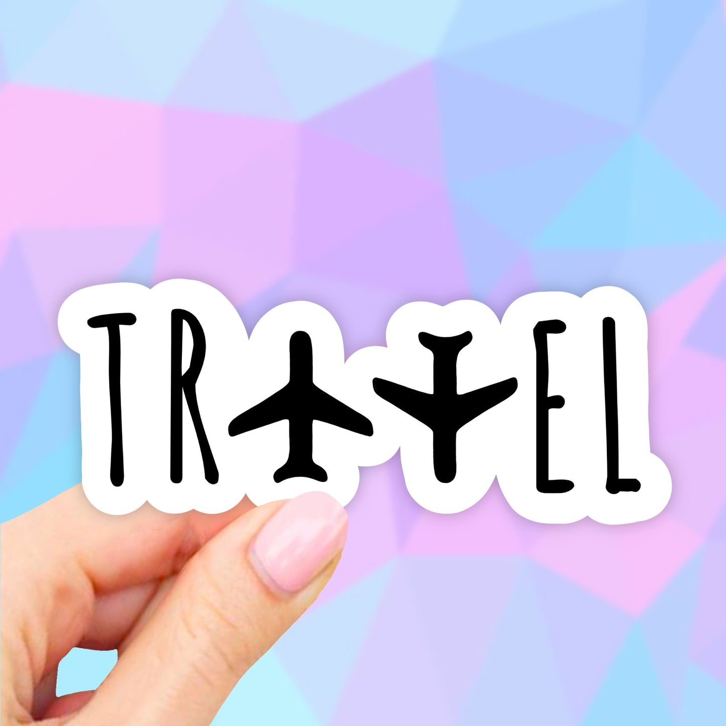Travel Airplane Sticker, Laptop Stickers, water bottle sticker, Aesthetic stickers, Laptop decal, Water bottle, Computer, Bumper