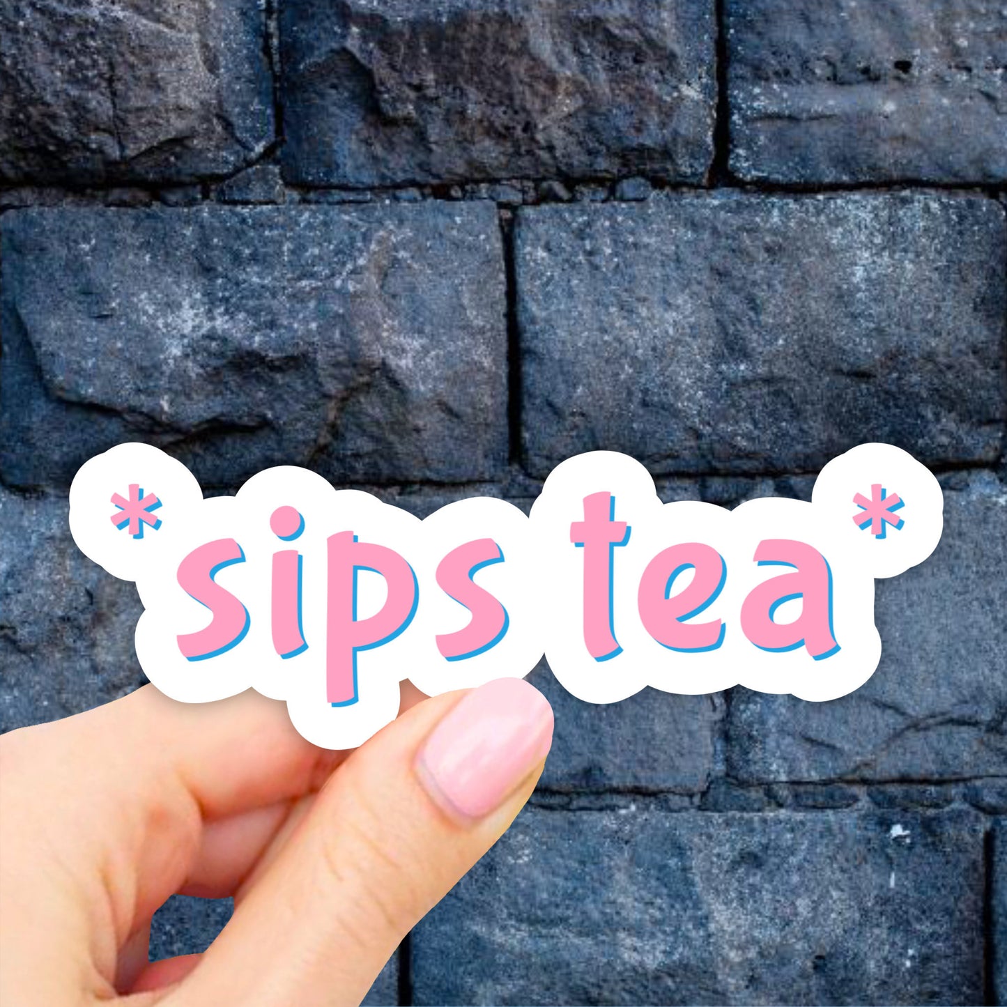 Pink Sips tea Sticker, Tea Sticker, Laptop stickers, Trendy Stickers, Aesthetic Stickers, Waterbottle Stickers, Computer, Quotes Stickers