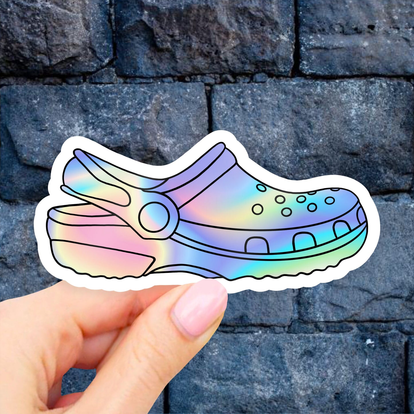 Rainbow Croc Sticker, VSCO Sticker, Croc Stickers, Laptop Stickers, Aesthetic stickers, Crocs decal, Water bottle, Computer Stickers