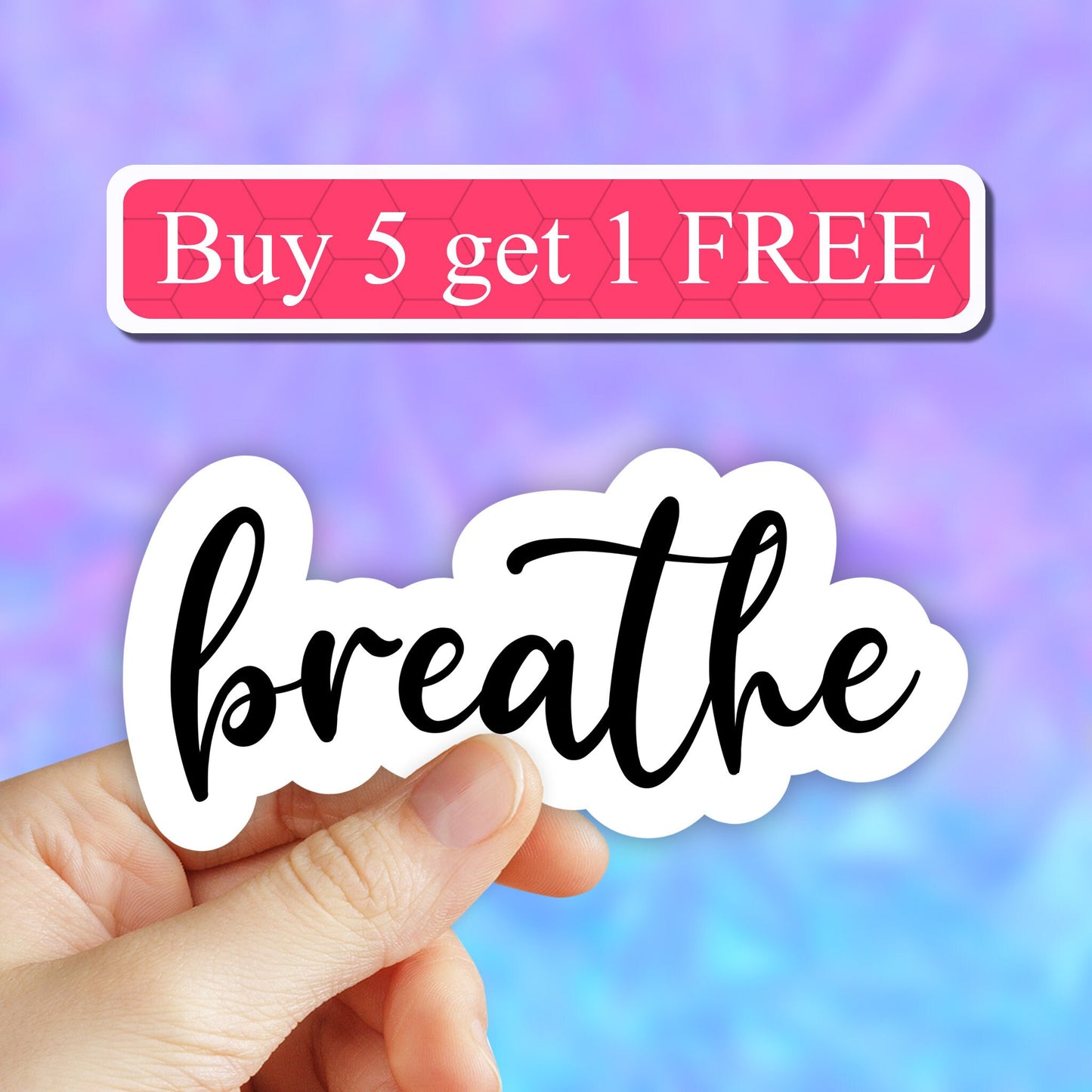 Breathe sticker, funny sticker, Inhale exhale sticker, breathe motivational laptop decals, tumbler stickers, water bottle stickers, Decals
