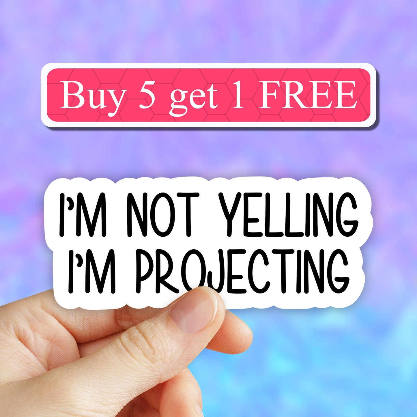Im not yelling im projecting sticker, rehearsal funny sticker, musical theater laptop decals, theater tumbler stickers, water sticker
