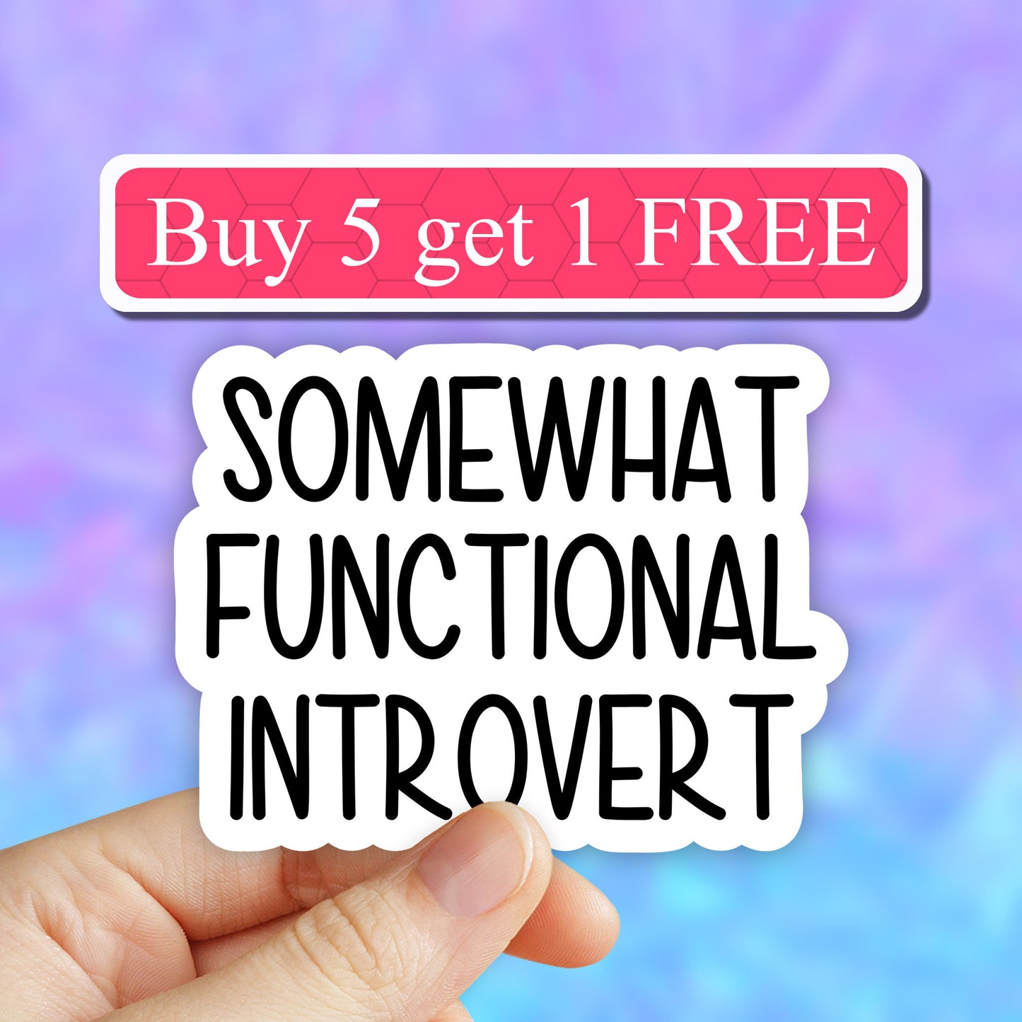 Somewhat functional introvert sticker, introvert decal, sarcastic stickers, Laptop Decal, extrovert inspirational for Water Bottles