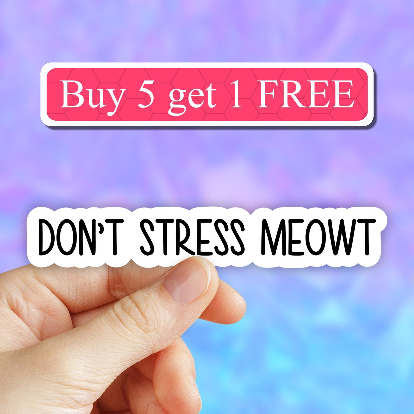 Dont stress meowt sticker, cat mom sticker, funny cat mom stickers, cat lover stickers, tumbler stickers, water bottle sticker, computer