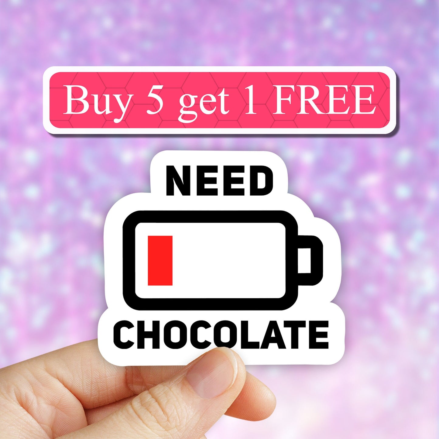 Need Chocolate Sticker, Chocolate lover Sticker, Nutella sticker, low battery laptop stickers, water bottle stickers, computer stickers