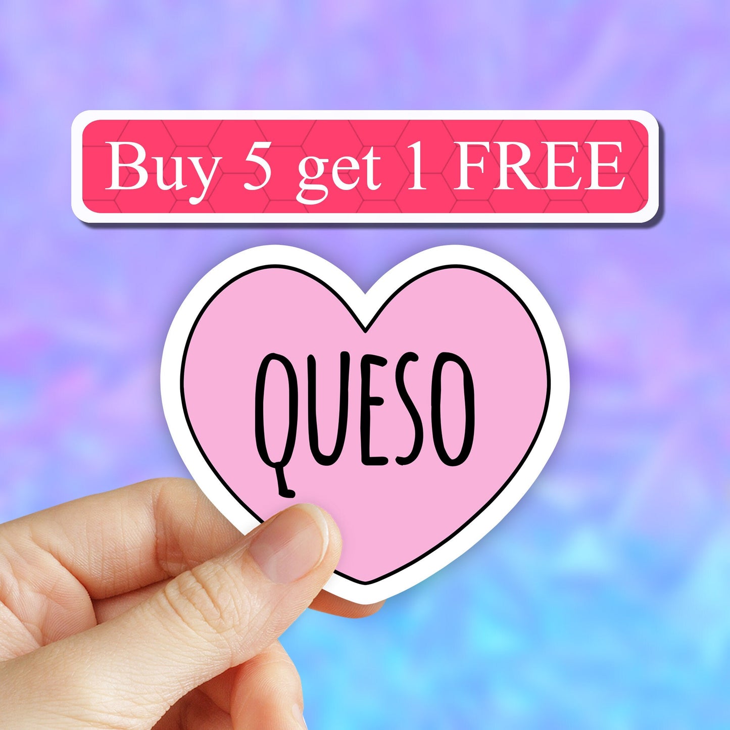 Heart Love Queso Sticker, Food stickers, kawaii food stickers, cute stickers, I love queso, computer stickers, laptop sticker, tumbler decal