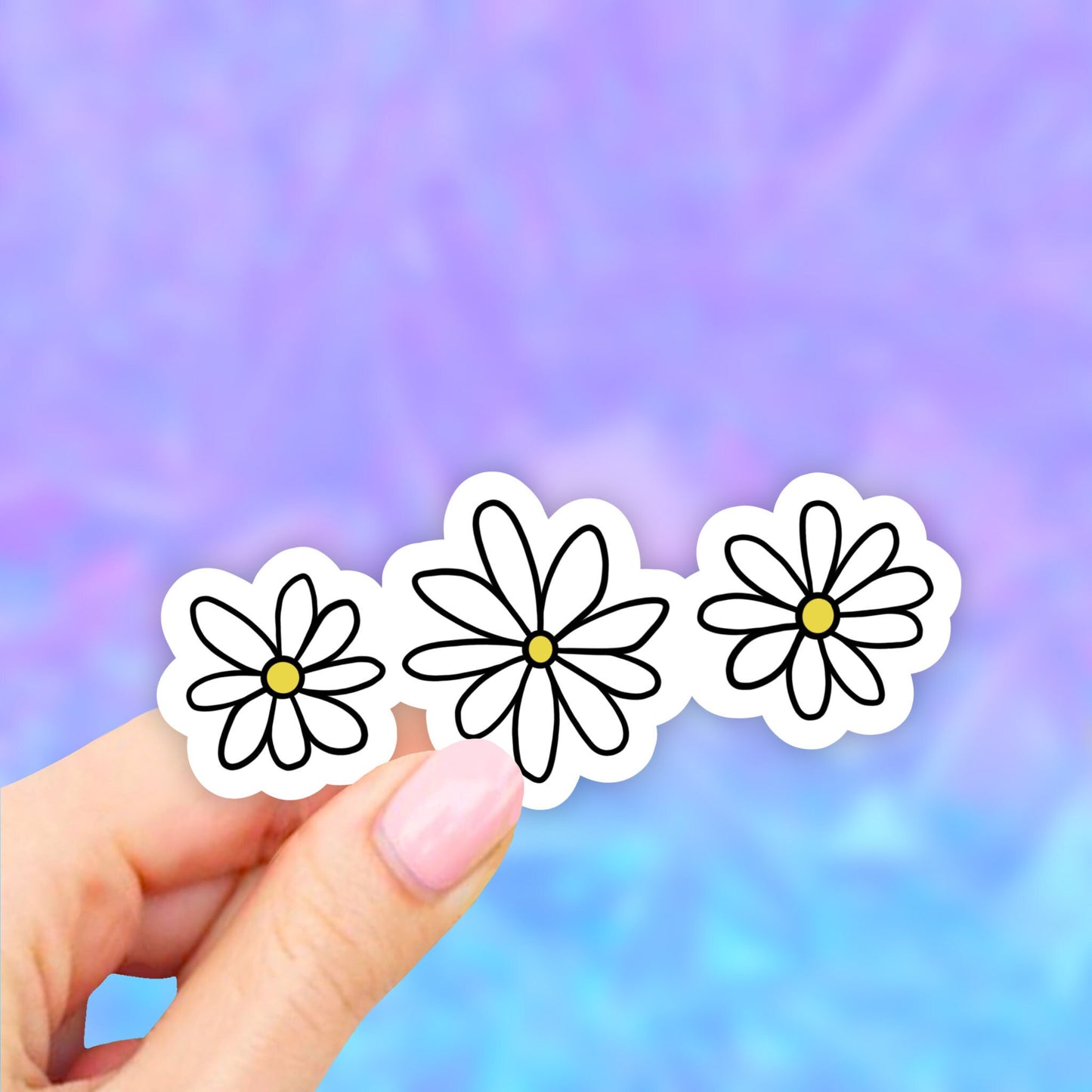 Three Daisies Sticker, Daisy Sticker VSCO Stickers, Aesthetic Stickers, Water bottle Stickers, Computer Stickers, Waterproof Stickers