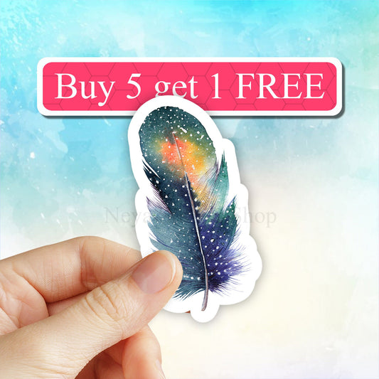 watercolor feather sticker, bird feather stickers, laptop decal, water bottle sticker, computer, planner stickers, journal notebook, birds