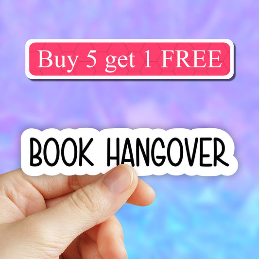 Book hangover sticker, book nerd sticker, reading laptop decals, read more books, tumbler stickers, books water bottle sticker, i love books