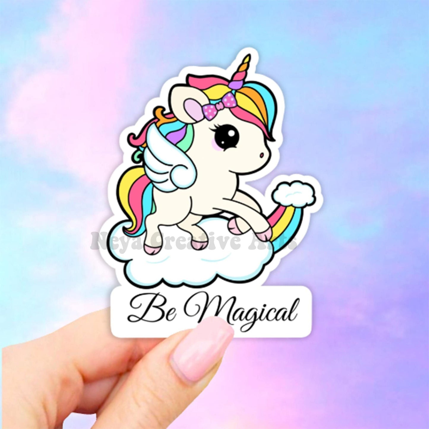 Unicorn Sticker, Cute unicorn rainbow sticker, Laptop Stickers, Waterbottle Stickers, laptop decal, tumbler stickers, computer stickers