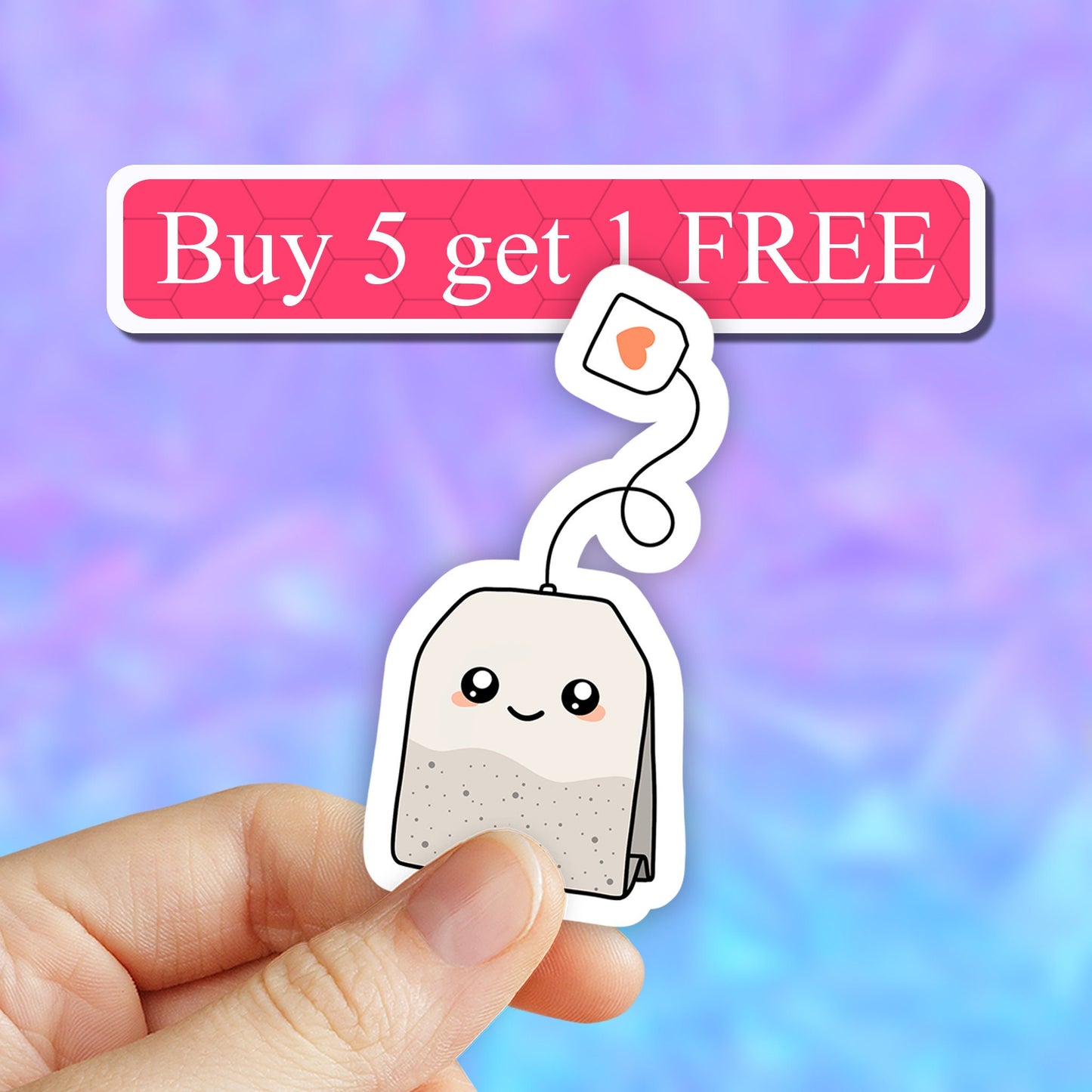 Cute Tea Bag Sticker, Tea Stickers, Teabag Sticker, Laptop Stickers, Aesthetic Stickers, Best Friend Gift, Water bottle Waterproof sticker