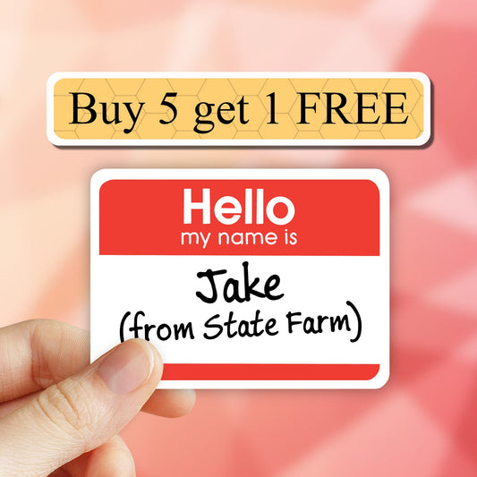 Hello my name is Jake sticker, meme stickers, laptop sticker, funny sticker, laptop decal, water bottle sticker, vinyl decal