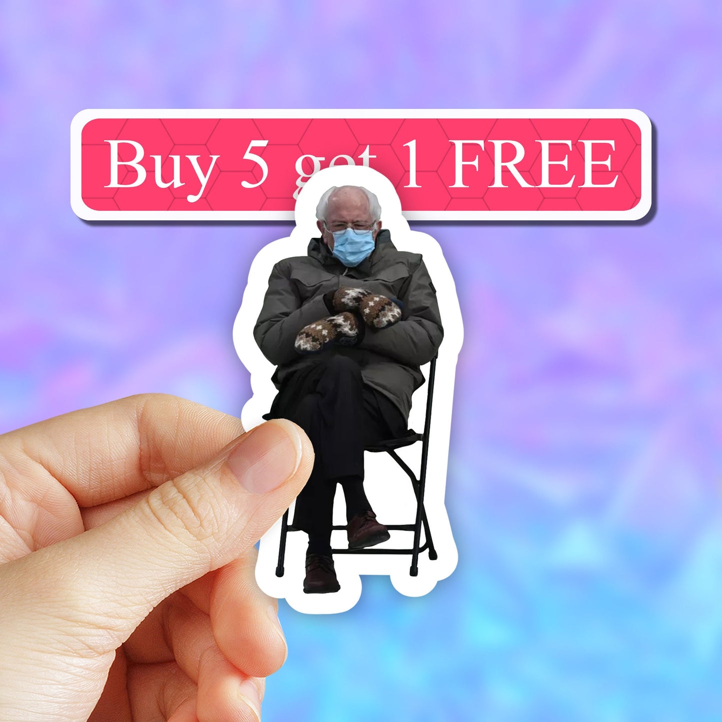 Bernie sanders mittens meme sticker, Bernie meme stickers, Bernie Sanders Inauguration Mittens Meme , water bottle stickers, Biden Harris