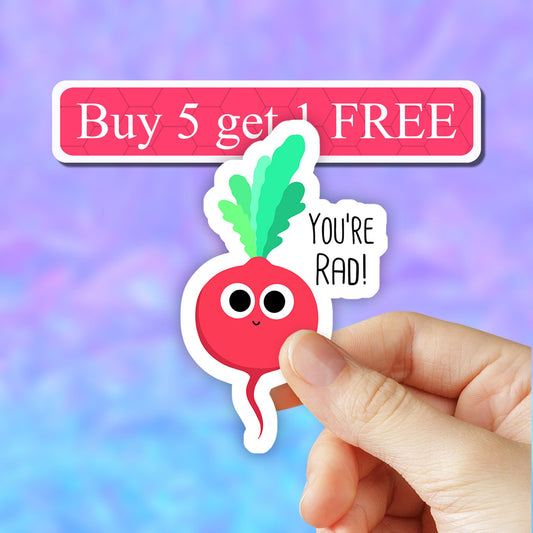 You're Rad Sticker, Laptop stickers, Laptop decal, Aesthetic Stickers, Water bottle Stickers, Computer stickers, Waterproof Stickers macbook
