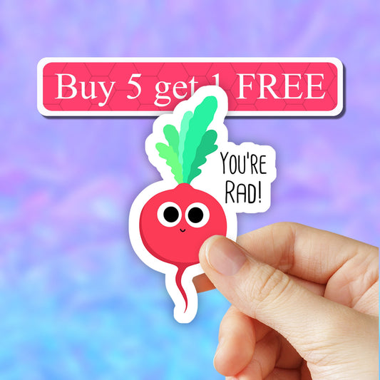 You're Rad Sticker, Laptop stickers, Laptop decal, Aesthetic Stickers, Water bottle Stickers, Computer stickers, Waterproof Stickers macbook