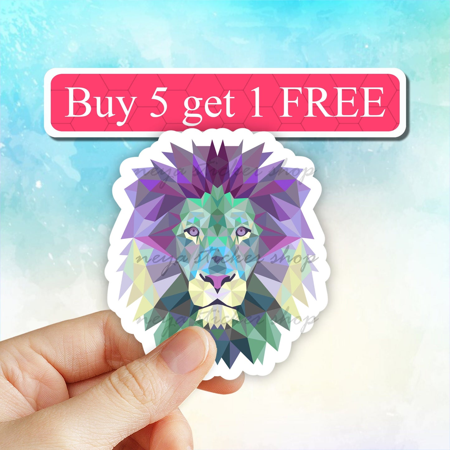 Lion Sticker, wildlife animal stickers, laptop decal, water bottle sticker, tumbler stickers, computer, car decal, lion animal decal, cute