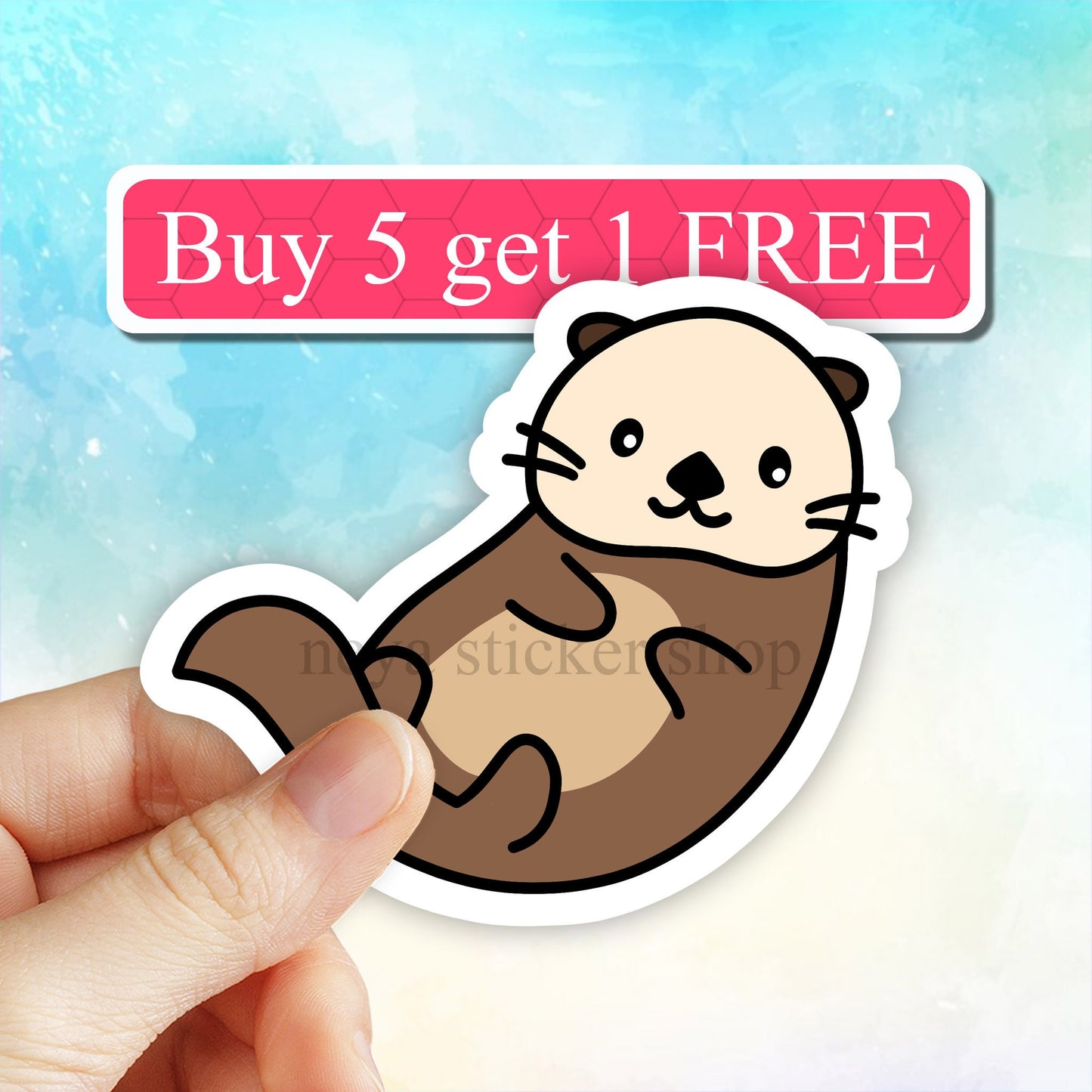 Cute Otter Sticker, kawaii vinyl decal, animal stickers, otter Laptop stickers, Water bottle Stickers, Computer Stickers, Waterproof decal