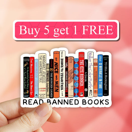 Read Banned Books Sticker, Banned Books Club, funny reading sticker, Bookish Sticker, Member of Banned Books Club, water bottle, laptop, car