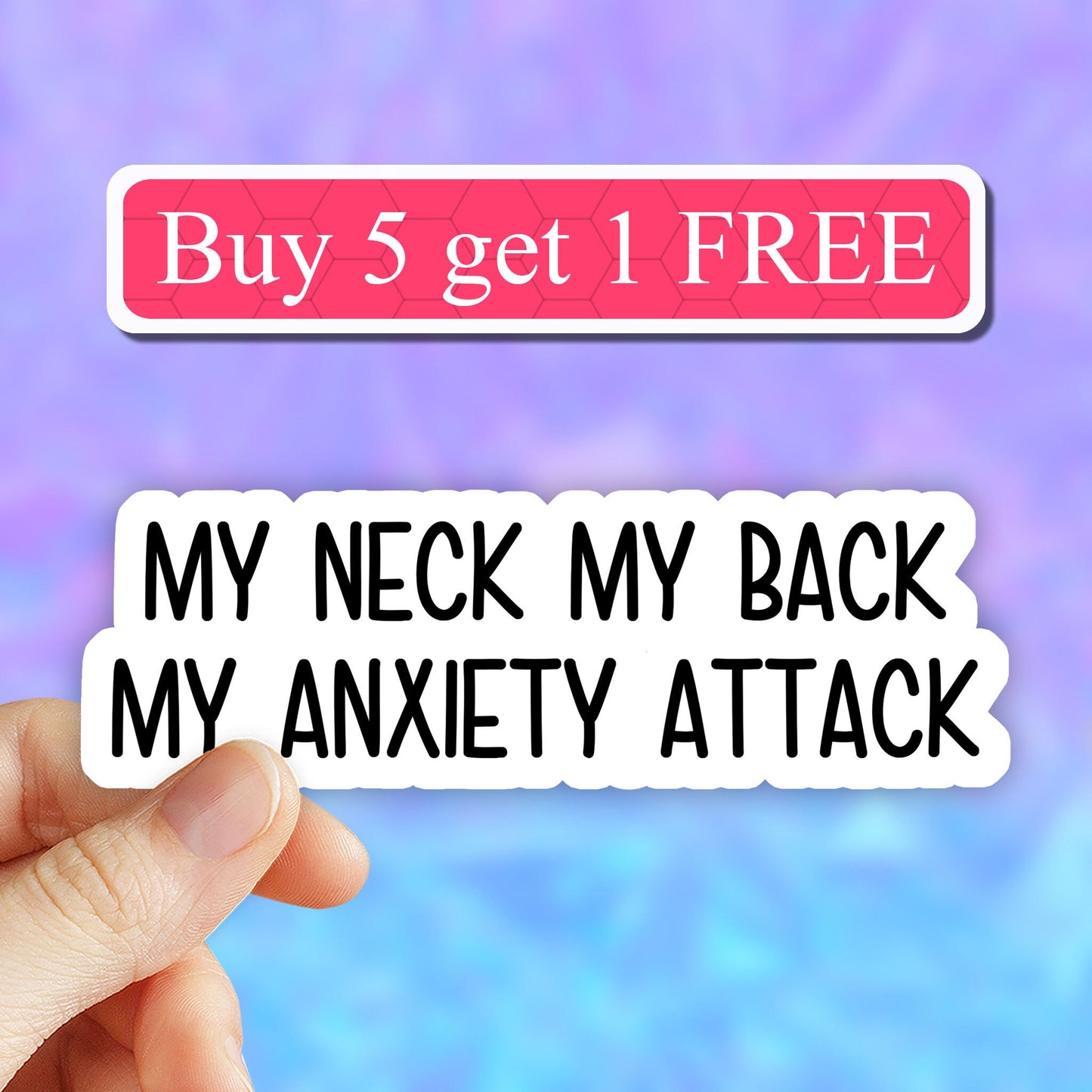 My neck my back my anxiety attack sticker, funny introvert stickers, funny stickers, laptop decals, anxiety tumbler sticker, anxiety sticker