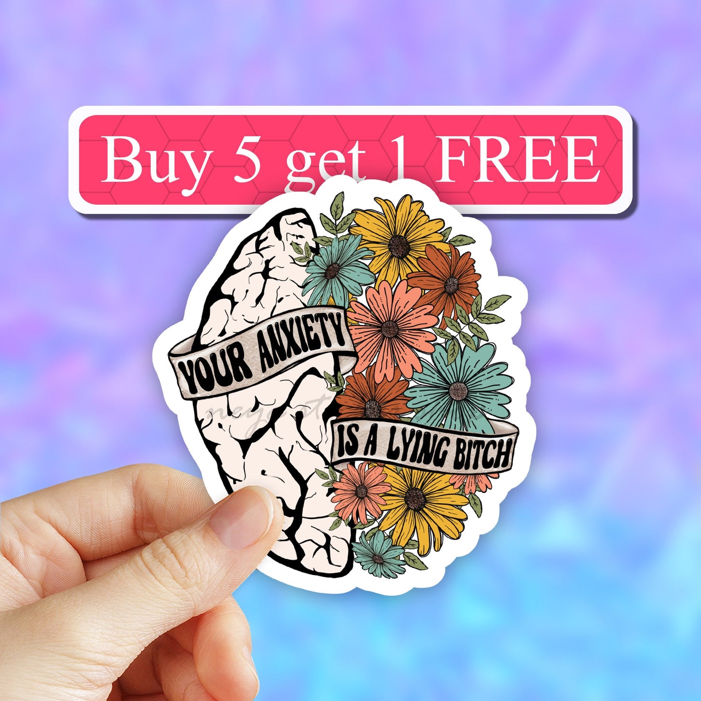 Your Anxiety is a Lying bitch sticker, Serotonin sticker, Anxiety stickers,Mental health awareness, motivational stickers Laptop stickers