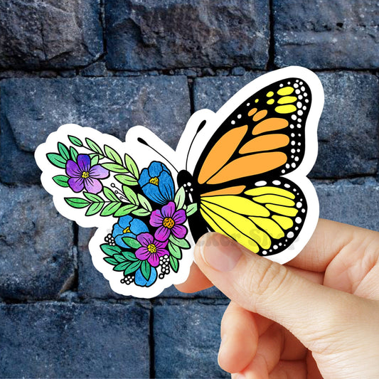Monarch Butterfly Sticker, Laptop Stickers, Aesthetic Stickers, Vinyl Stickers, Water bottle Decal, Computer Sticker, Tumbler Stickers