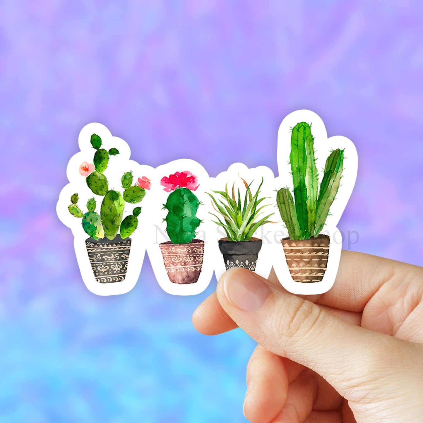 Succulent Pots Sticker, Cactus Stickers, Plant Mom Lady, Laptop Stickers, Aesthetic Stickers, Vinyl Stickers, waterbottle Stickers, Computer