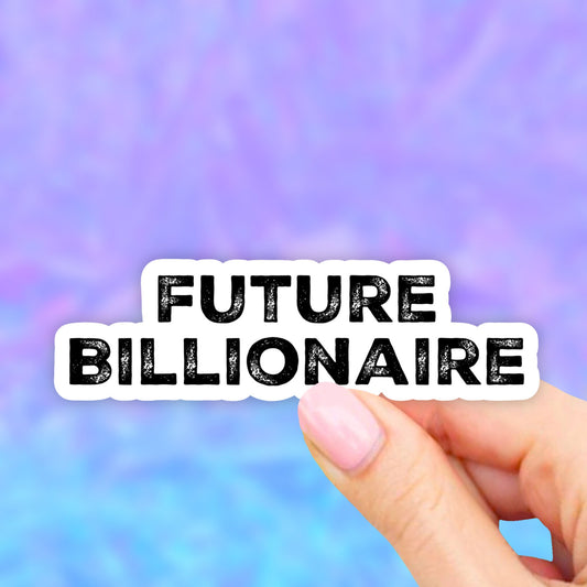 Future Billionaire Sticker, Laptop Stickers, Aesthetic Stickers, Water bottle decal, Computer Stickers, Water proof stickers, tumblr Sticker