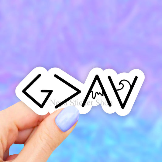 God is Greater Than The Highs and Lows Sticker, Christian Sticker, Faith VSCO Stickers, Vinyl Sticker, Aesthetic stickers, Laptop decal