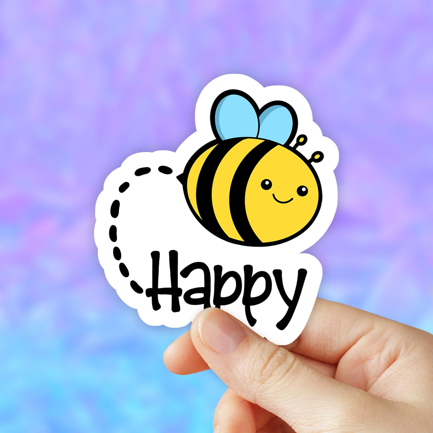 Bee Happy Sticker, Bee Sticker, VSCO Stickers, Laptop Decal, Aesthetic Stickers, Water bottle Stickers, Computer Sticker, Waterproof Sticker