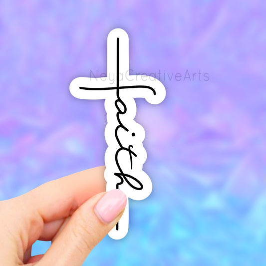 Faith Cross Sticker, Religious Sticker, VSCO Stickers, Laptop Decal, Aesthetic Stickers, Water bottle Stickers, Computer Stickers