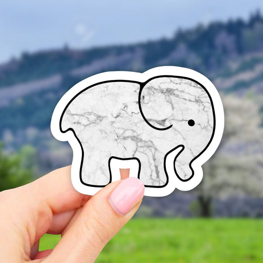 Marble Elephant Sticker, Car decal, Laptop Decal, Aesthetic Stickers, Water bottle Stickers, Computer Stickers, Waterproof Stickers, Vinyl