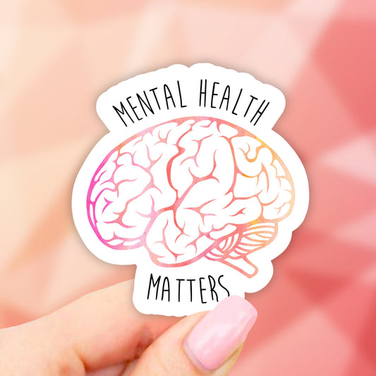 Brain Mental Health Matters Sticker,  mental health sticker, VSCO Stickers, Laptop Stickers, Aesthetic, Laptop decal, Water bottle, Computer
