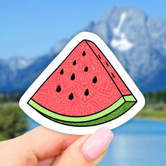 Watermelon Slice Sticker, Mandala Vinyl Stickers, VSCO Stickers, Laptop Stickers, Aesthetic stickers, Laptop decal, Water bottle, Computer