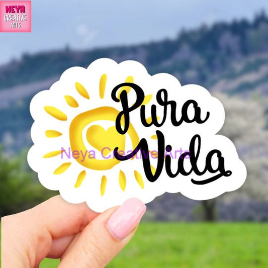Pura Vida Sticker, Vacation sticker, luggage Sticker, Quote Stickers, Phone Stickers, car sticker, Vinyl Decal, Tumbler decal
