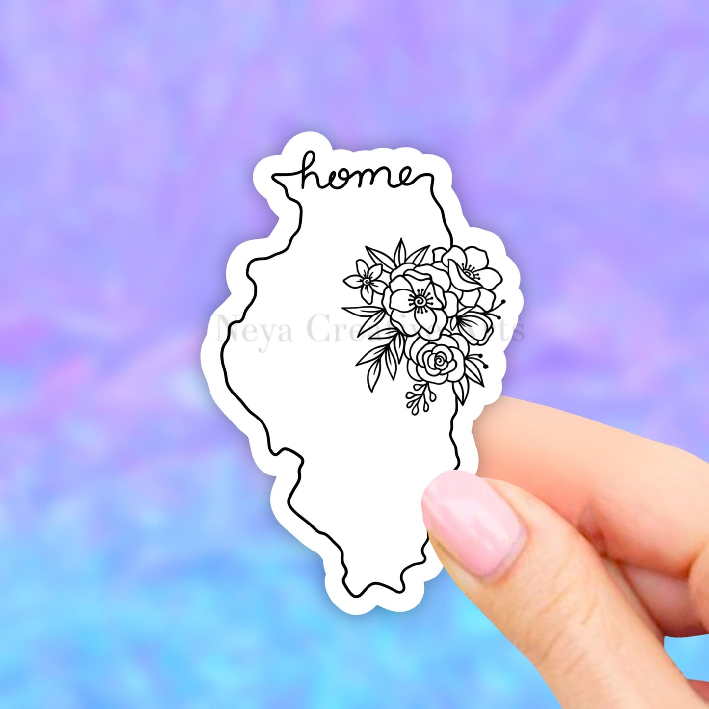 Ilinois State Sticker, Laptop stickers, Aesthetic Stickers, Water bottle Stickers, Computer stickers, Waterproof Stickers, Vinyl Stickers