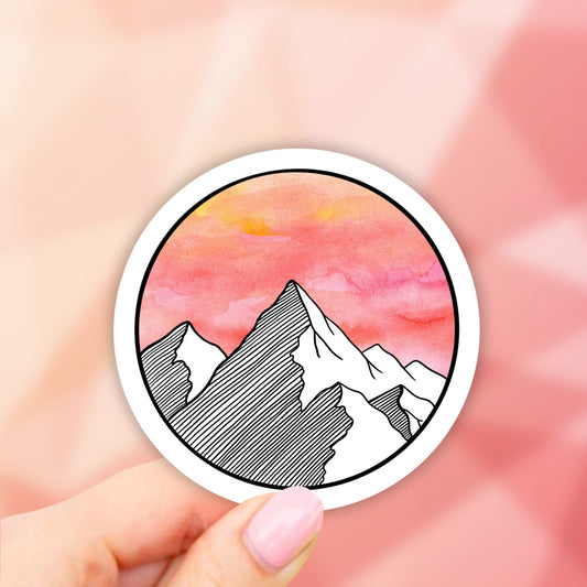 Mountain Sticker, VSCO Stickers, Nature Laptop Stickers, Aesthetic stickers, Adventure Laptop decal, Water bottle, Computer Bumper Sticker