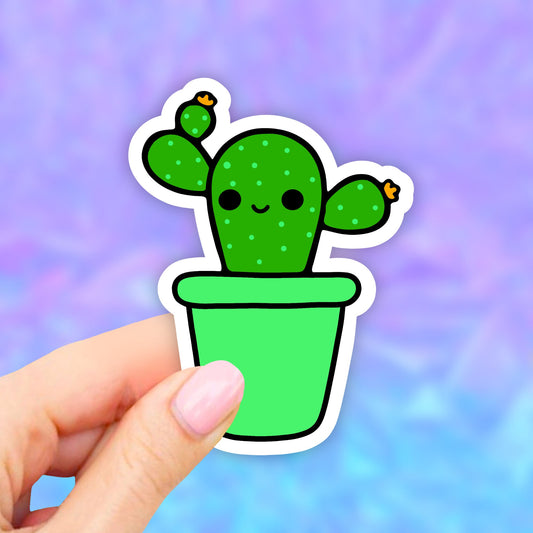 Cactus Pot Sticker, Succulent Stickers, Plant Mom Lady, Laptop Stickers, Aesthetic Stickers, water bottle Stickers, Computer Decal, Plants