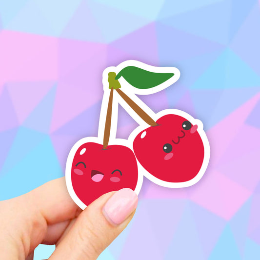 Cute Cherries Sticker, Waterbottle Stickers, Laptop Stickers, Aesthetic Stickers, Vinyl Stickers, Computer stickers, Tumbler stickers