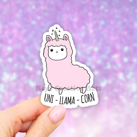 Uni-Llama-Corn Sticker, Waterbottle Stickers, Unicorn Stickers, Llama Unicorn Sticker, Laptop Stickers, Aesthetic Stickers, Vinyl Stickers