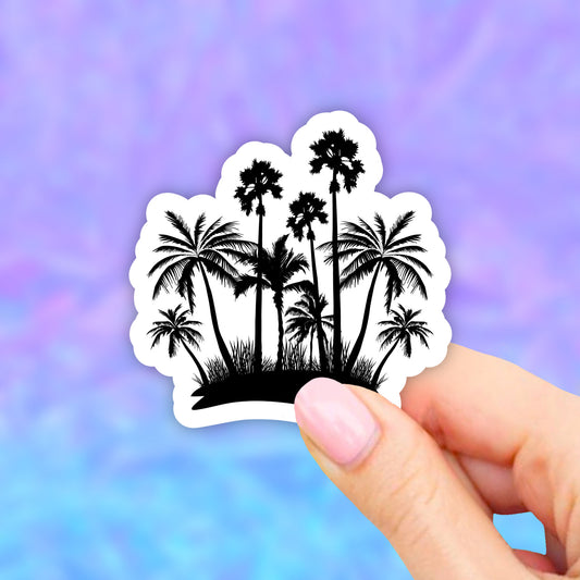 Black and White Palm Trees Sticker, Palm Tree Stickers, VSCO Sticker, Laptop Stickers, Aesthetic Stickers, Waterbottle Stickers, Car Decal,