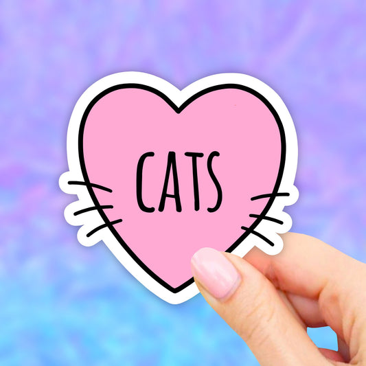 Cat Heart Sticker, Cat Stickers, Pet stickers, Cat Mom Sticker, Laptop stickers, Aesthetic Stickers, Waterbottle sticker, Vinyl Decal